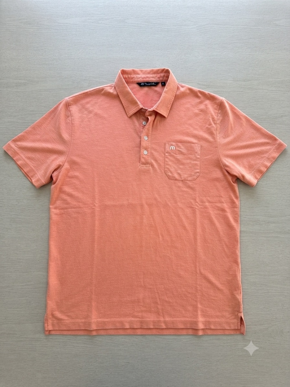 TravisMathew Peach/Coral Pima Blend Pocket Golf Polo 👕